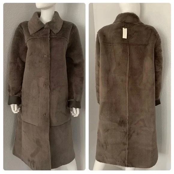 Anthropologie Kerry Reversible Faux Fur Coat NWT - L and XL - Picture 9 of 15